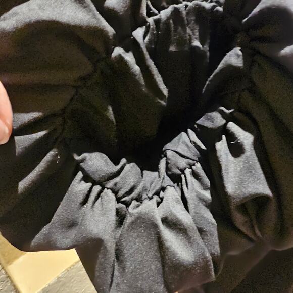 By Design S Black Puff Sleeve Button Up Embroidered Top NWT Poplin Holiday Chic - Picture 11 of 11